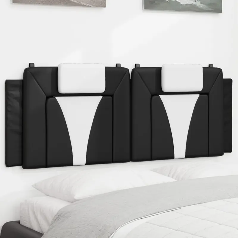 perna pentru tablie pat, negru si alb, 120cm, piele artificiala