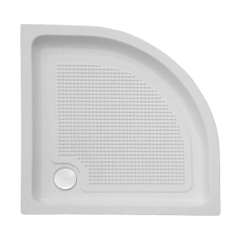 Cadita de dus semirotunda Belform, Bella, R 55 cm, 80X80 cm, alb