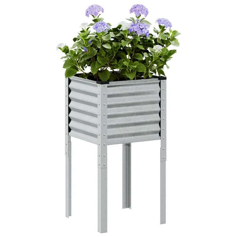 jardiniera de gradina, 45x45x88 cm, otel galvanizat