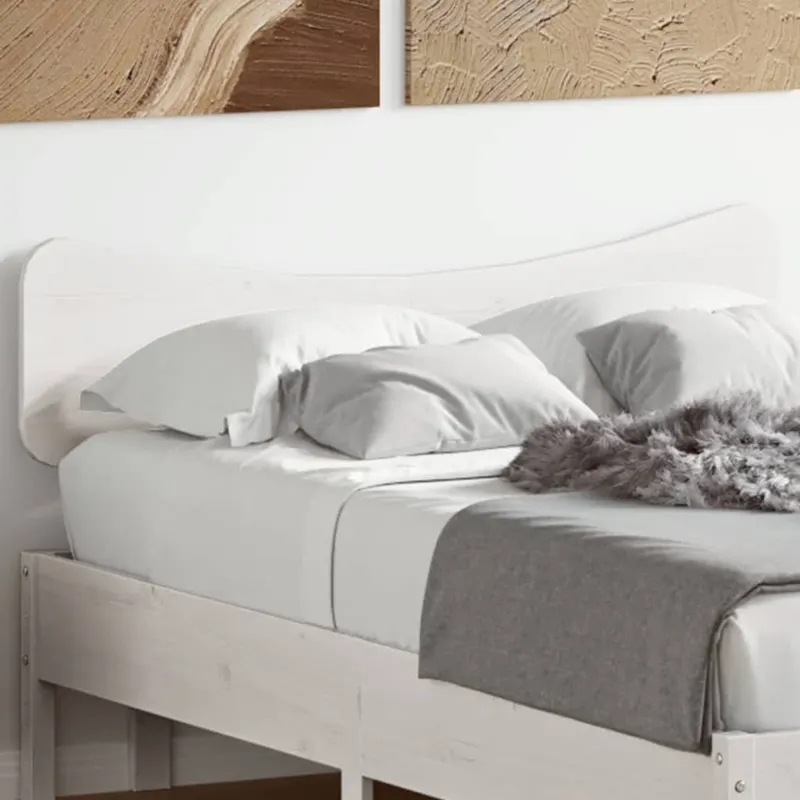 tablie de pat, alb, 120 cm, lemn masiv de pin