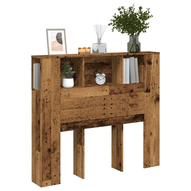 tablie pat cu dulap, lemn vechi 120x19x104,5 cm lemn prelucrat