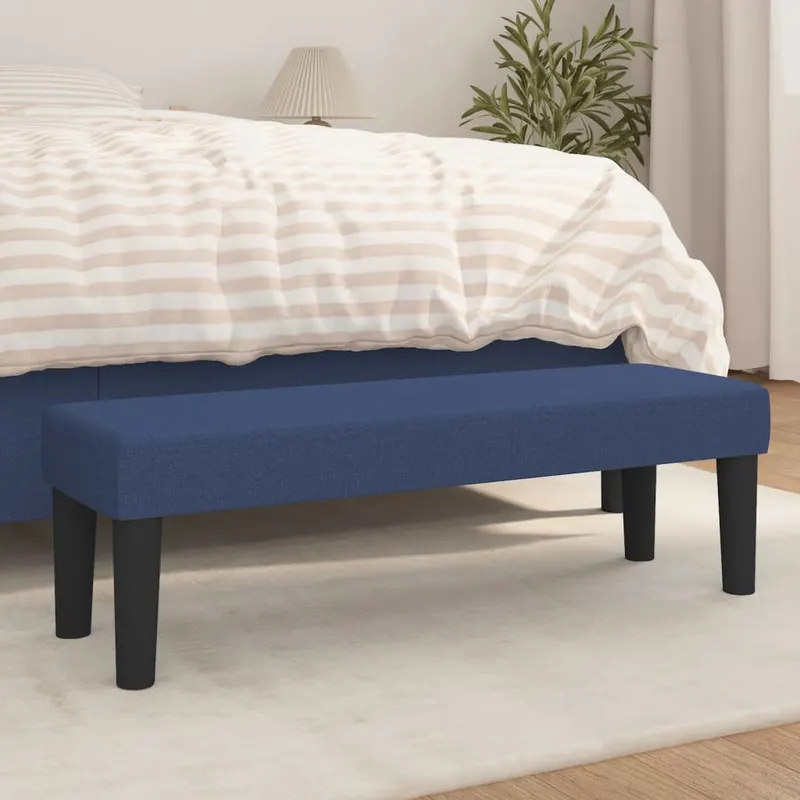 banca, albastru, 100x30x30 cm, textil