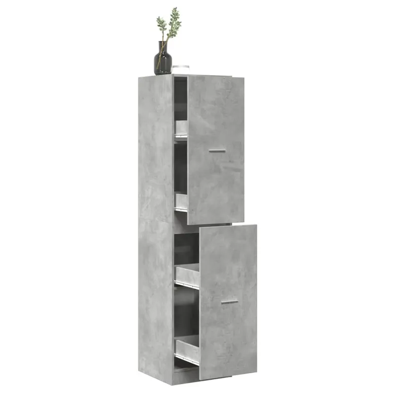 dulap de farmacie, gri beton, 40x41x174,5 cm, lemn prelucrat