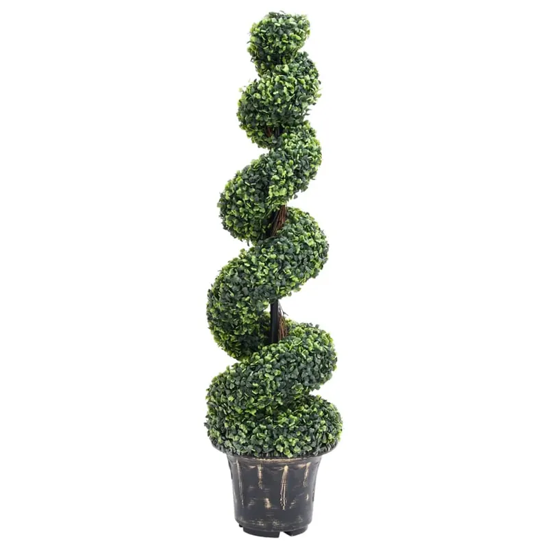 planta artificiala de cimisir cu ghiveci, verde, 117cm, spirala
