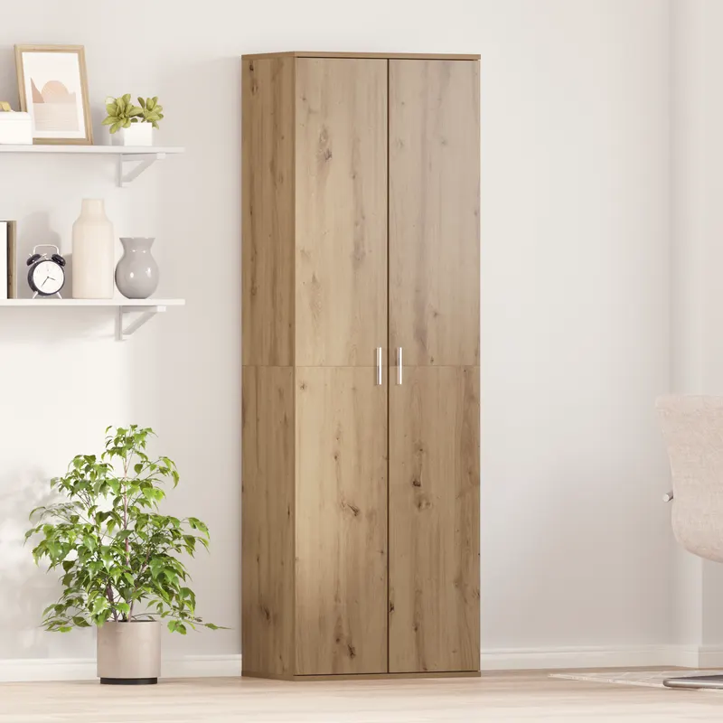 dulap de depozitare inalt din stejar artizanal 60x35x180 cm lemn aglomerat