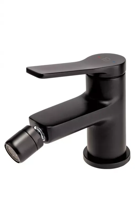Baterie bideu FDesign Seppia FD1-SPA-6-22, 3 8 , marimea S, monocomanda, aerator, ventil, mat, negru