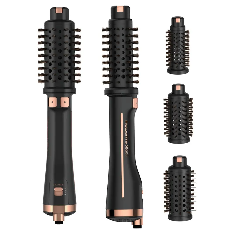 Peria rotativa cu aer cald Rowenta Ultimate Experience CF9620F0, 3 trepte temperatura, Funcția avansata Style Assist, Negru Auriu