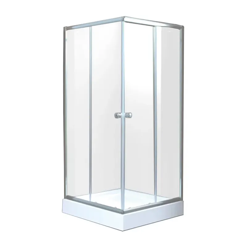 Cabina de dus 80x80 cm, profile crom, patrata, usi culisante, Invena Parla