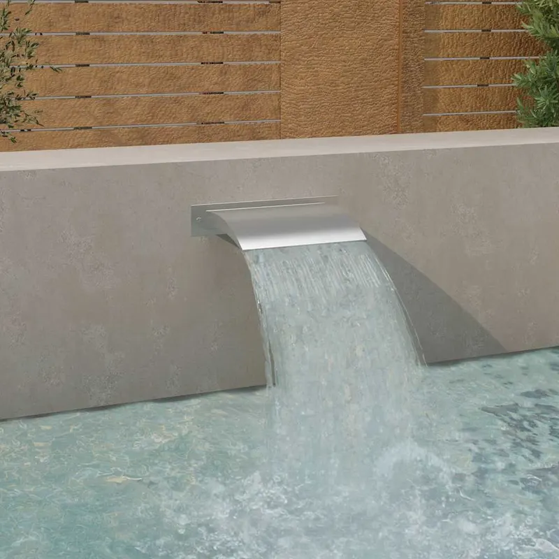 Fantana de piscina, argintiu, 45x26x13 cm, otel inoxidabil