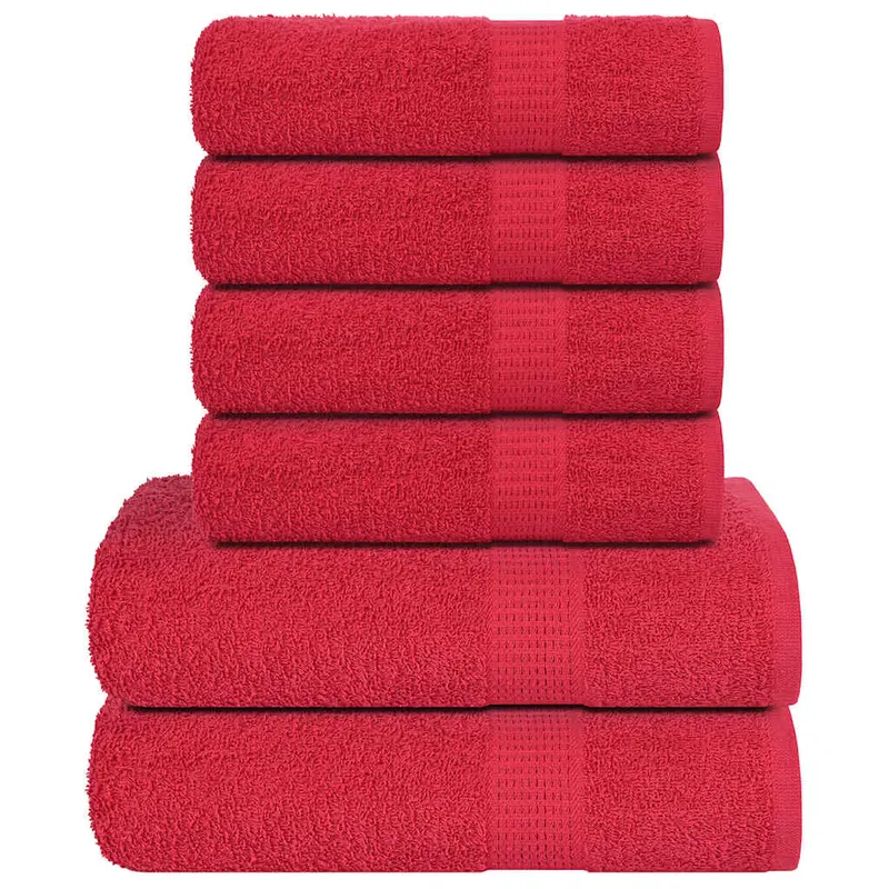 Set prosoape frogn 6 piese, rosu, 360 g/m2