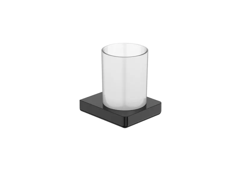 Pahar baie Roca A817021CN0, Tempo, tip instalare pe perete, numar orificii instalare 2, elemente fixare ascunse, negru
