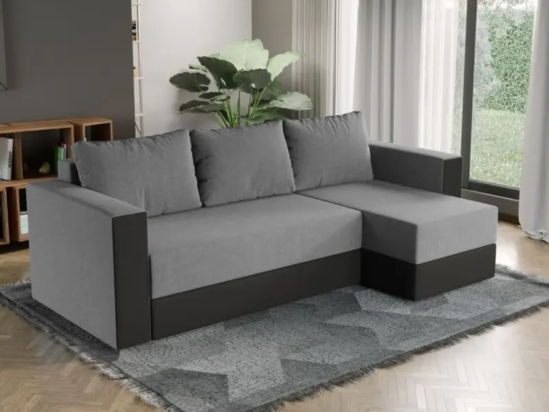 Coltar Extensibil Alfa Stofa Gri Deschis / Piele Gri