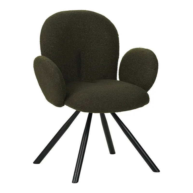 Fotoliu Garzele verde din teddy, 68x66x82 cm - Verde