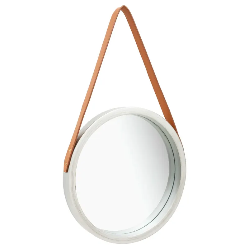 oglinda de perete cu o curea, 40 cm, argintiu