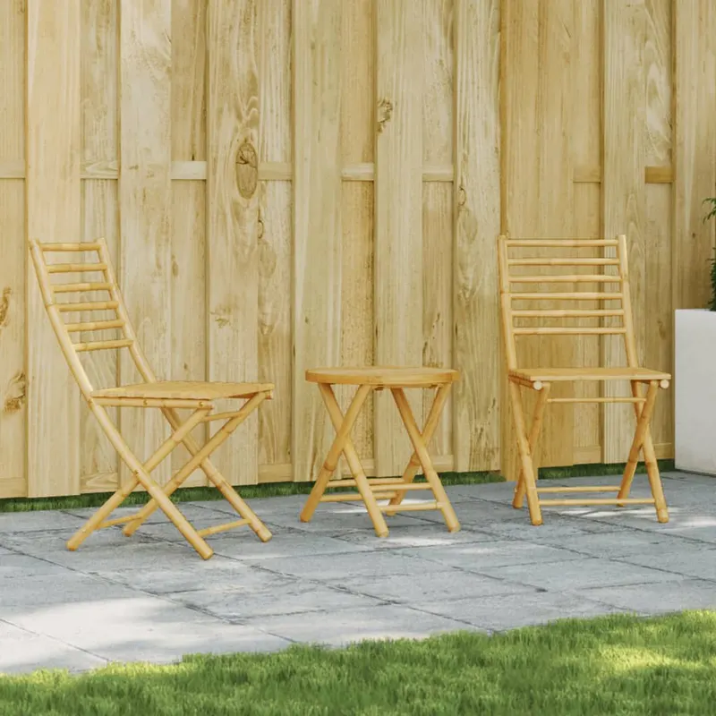 set mobilier bistro, 3 piese, bambus