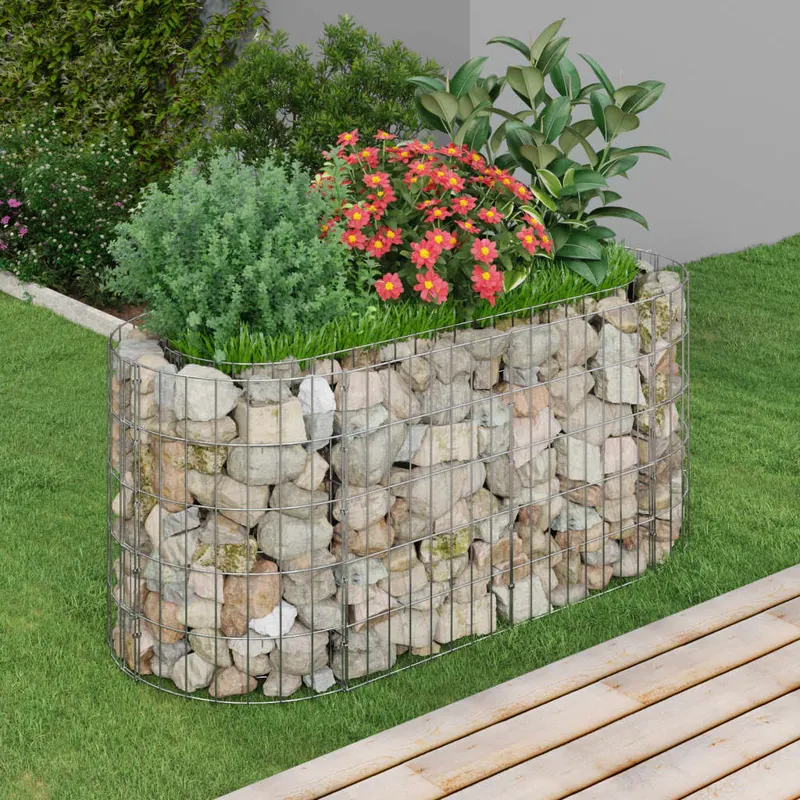 strat inaltat gabion, 120x50x50 cm, fier galvanizat
