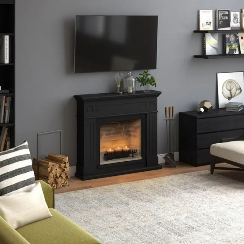 Larsen Deep Black Semineu cu lumanari ZenFlame
