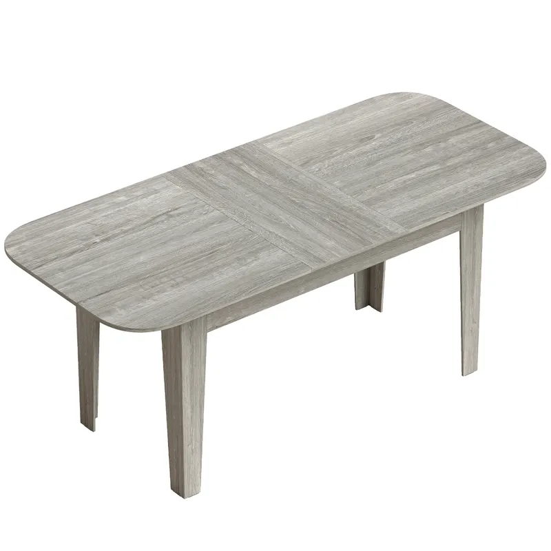 HOMCOM Masă Ovală Extensibilă pentru Dining, 140-180 cm, Gri Efect Lemn