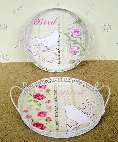 Set 2 tavi servire metal Bird 39 x 34 x 9 cm