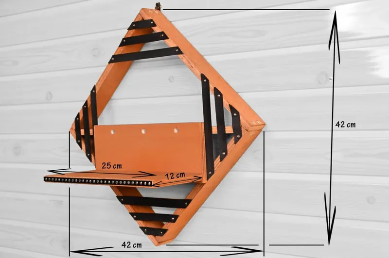 Raft de perete lemn stratificat Epsilon 42 x 42 x 12 cm, maro