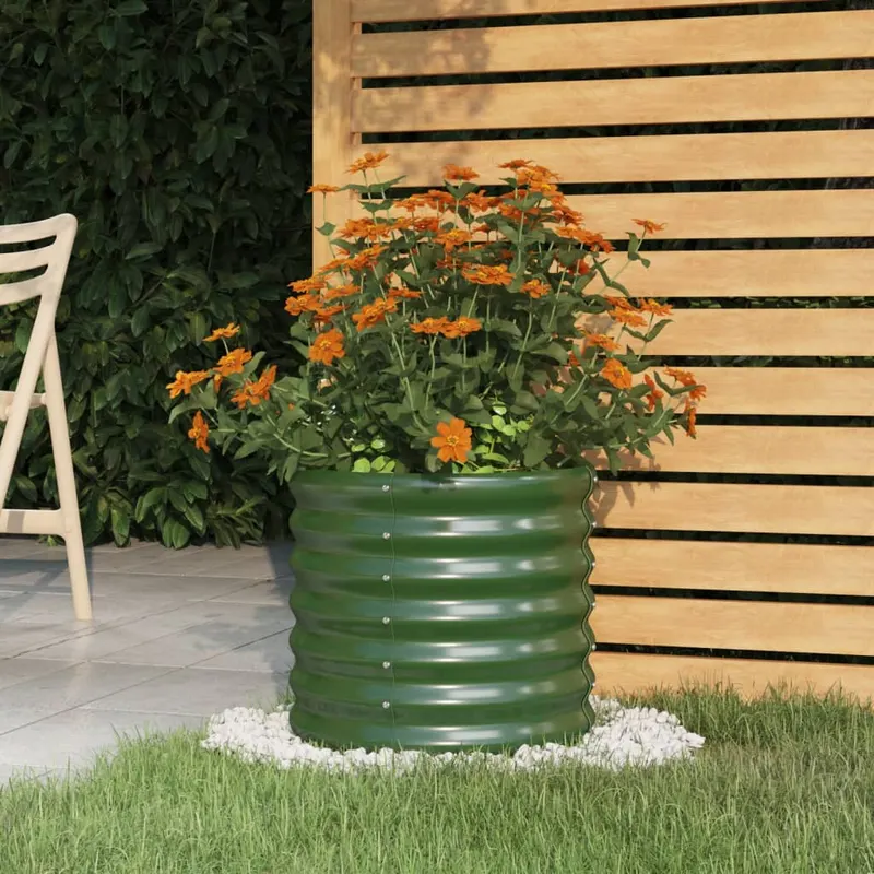 jardiniera gradina verde 40x40x36 cm otel vopsit electrostatic