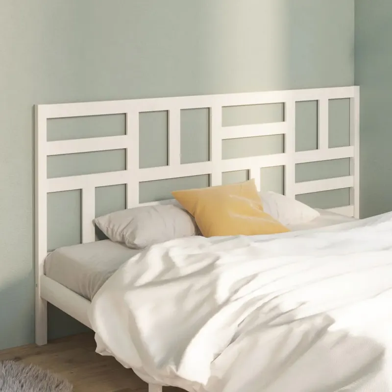 tablie de pat, alb, 206x4x104 cm, lemn masiv de pin