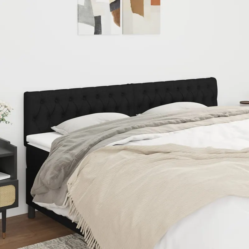tablii de pat, 2 buc, negru, 90x7x78/88 cm, textil