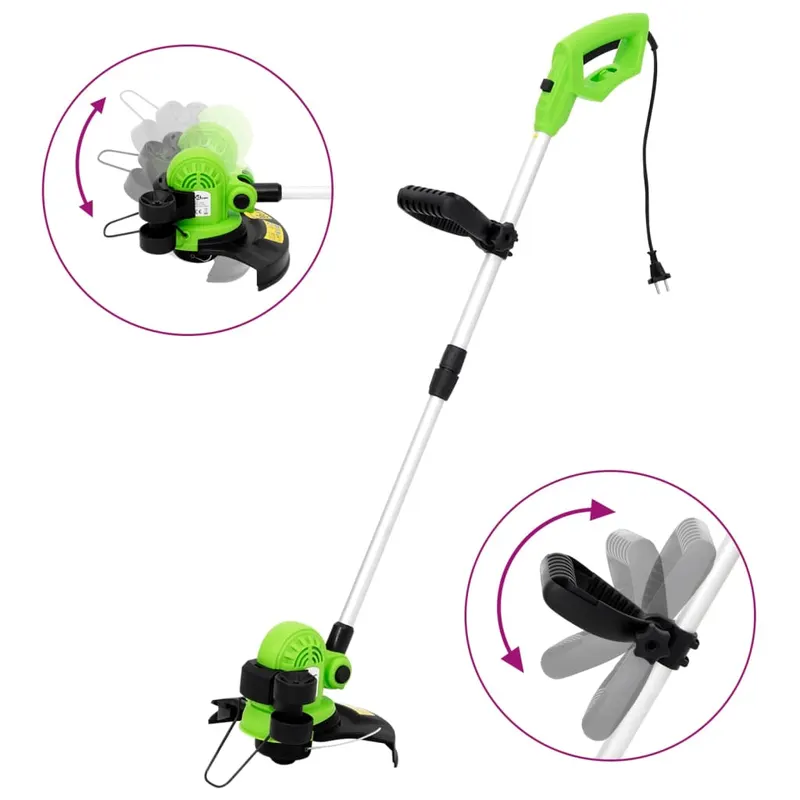 trimmer de gazon electric cu tija telescopica, 29 cm, 550 w