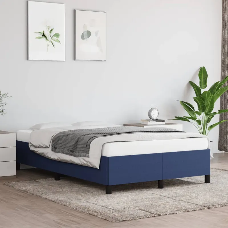 cadru de pat, albastru, 120x190 cm, material textil