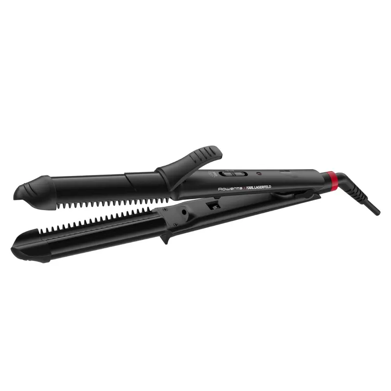 Aparat de coafat multifunctional 3 in 1 Rowenta x Karl Lagerfeld Fashion Stylist CF451LF0, 66 W, temperatura reglabila 170-200 C, varf rece