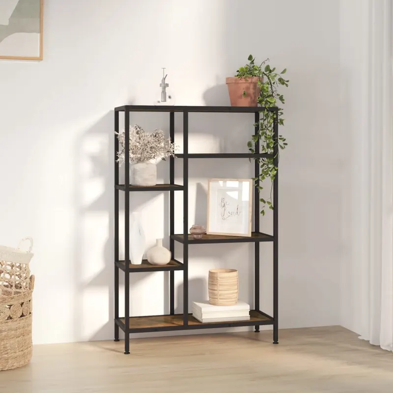 Biblioteca, 80x30x120 cm, otel si lemn prelucrat