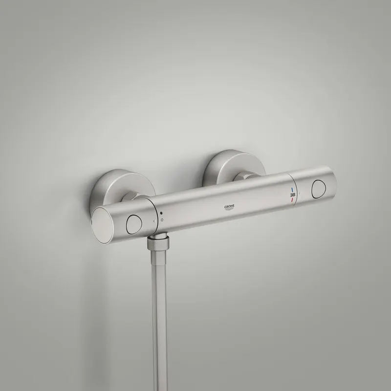 Baterie dus Grohe 34765DC0, Grohtherm 800, aparenta, termostat, mat, otel satinat