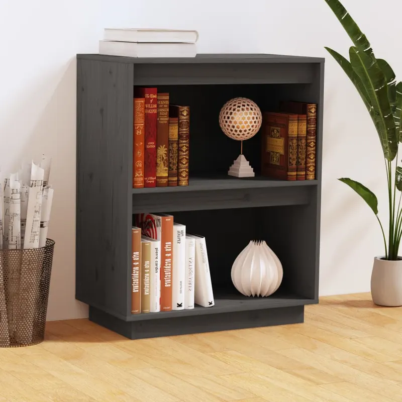 dulap consola, gri, 60x34x75 cm, lemn masiv de pin
