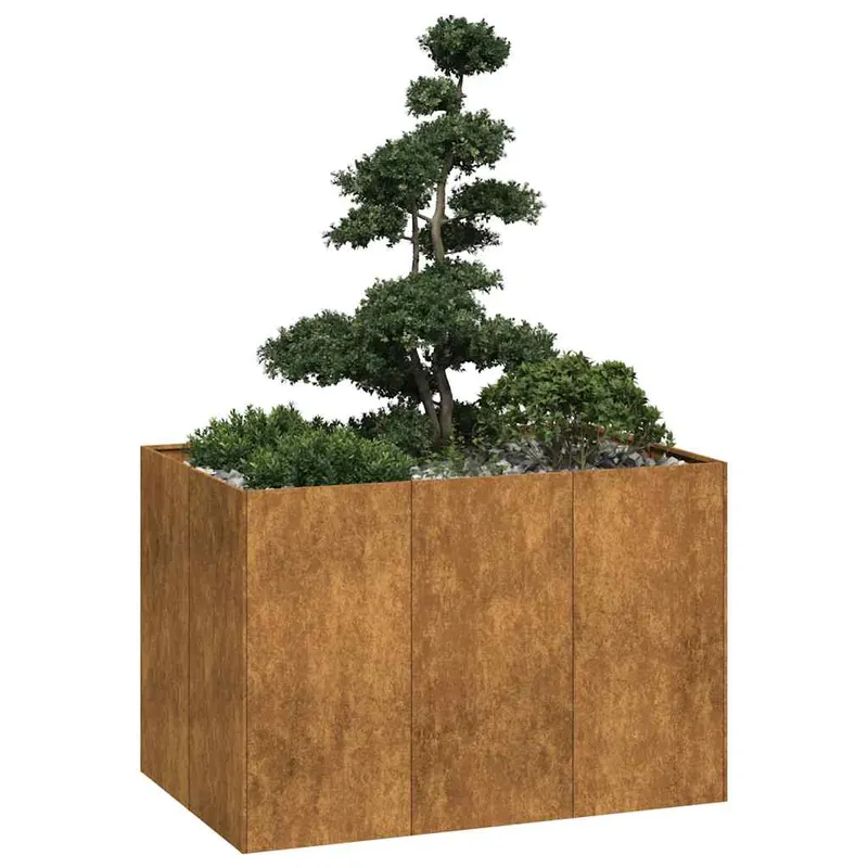 jardiniera rusty 120x80x80 cm otel pentru intemperii