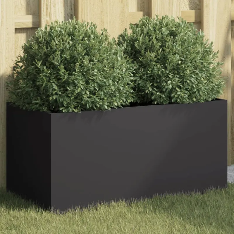 jardiniera, negru, 62x30x29 cm, otel laminat la rece