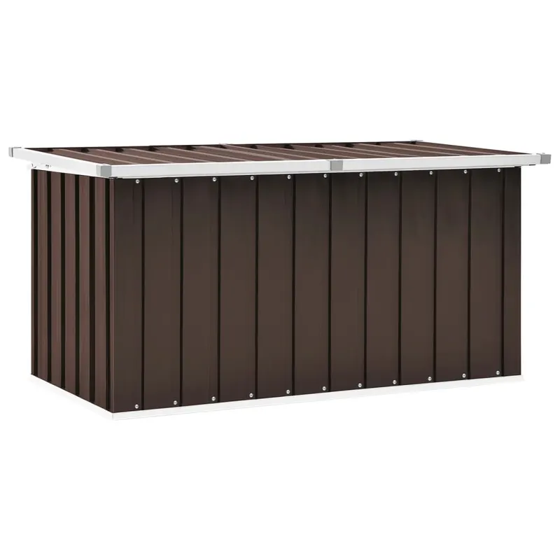 lada de depozitare pentru gradina, maro, 129 x 67 x 65 cm
