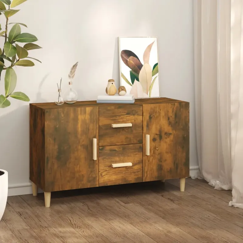 servanta, stejar fumuriu, 100x36x60 cm, lemn compozit