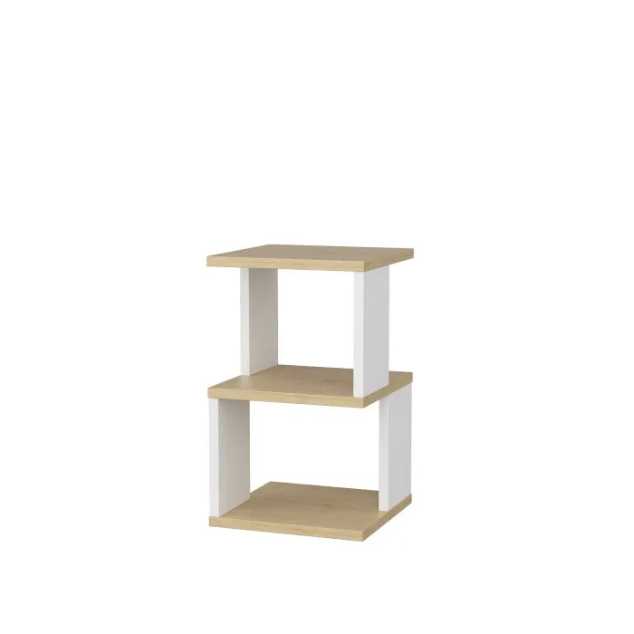 Noptiera CARTER, stejar + alb, 29,6x29,6x49,4 cm