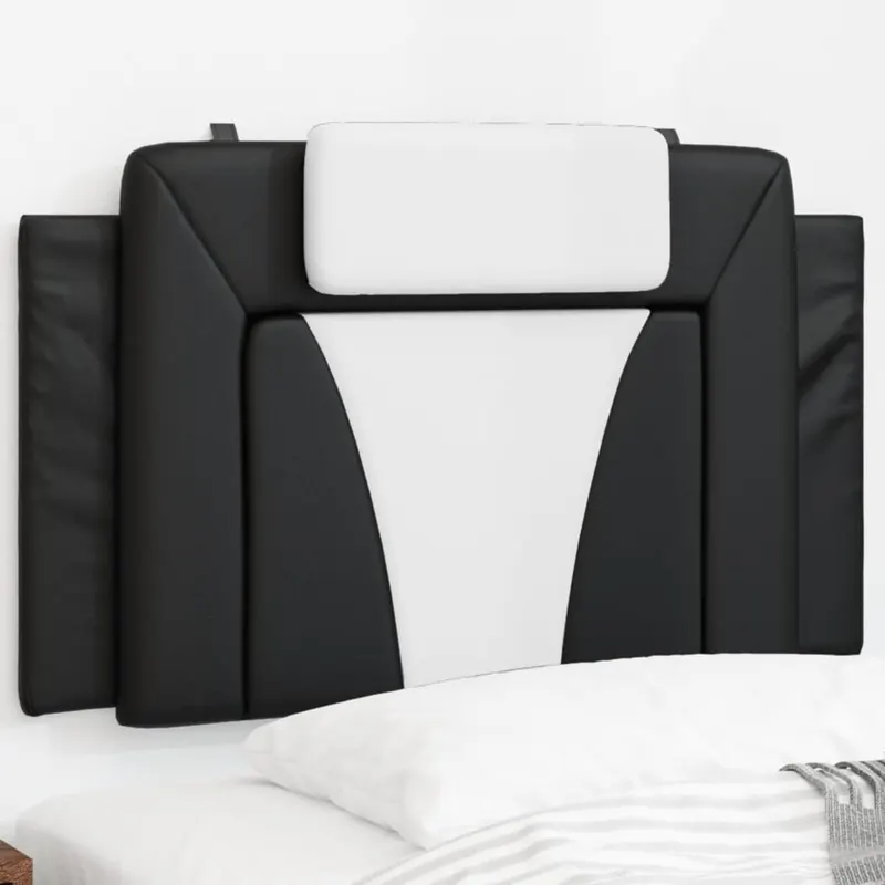 perna pentru tablie pat, negru si alb, 90 cm, piele artificiala
