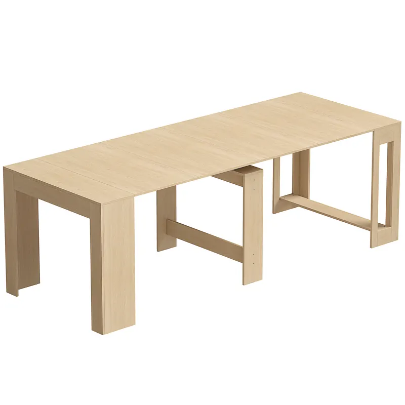 HOMCOM Masă de Dining Compactă pentru Bucătărie Economisește Spațiu, 240 x 90 x 78 cm, Lemn Deschis