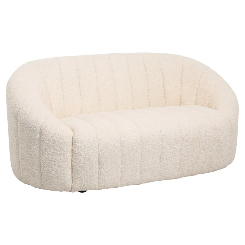Canapea 2 locuri FORNER BOUCLE 148 CM - Cream
