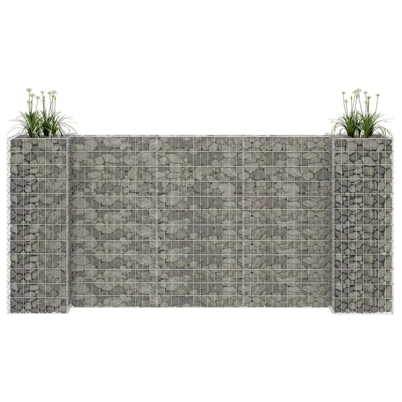 jardiniera gabion in forma de h, sarma otel, 260 x 40 x 120 cm