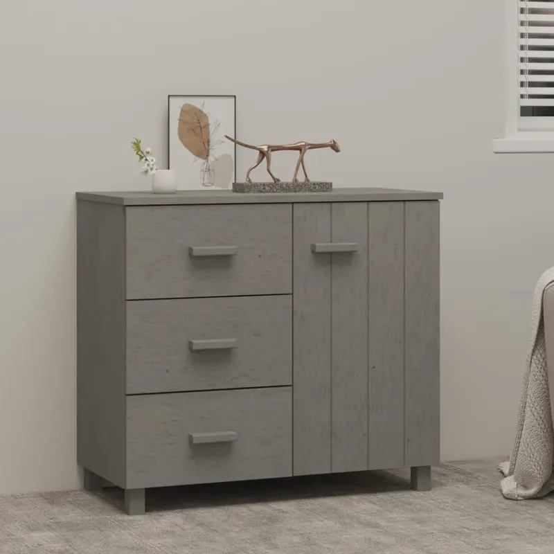 servanta „hamar”, gri deschis, 90x40x80 cm, lemn masiv de pin