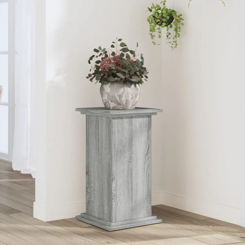 suport de plante, sonoma gri, 33x33x60 cm, lemn prelucrat