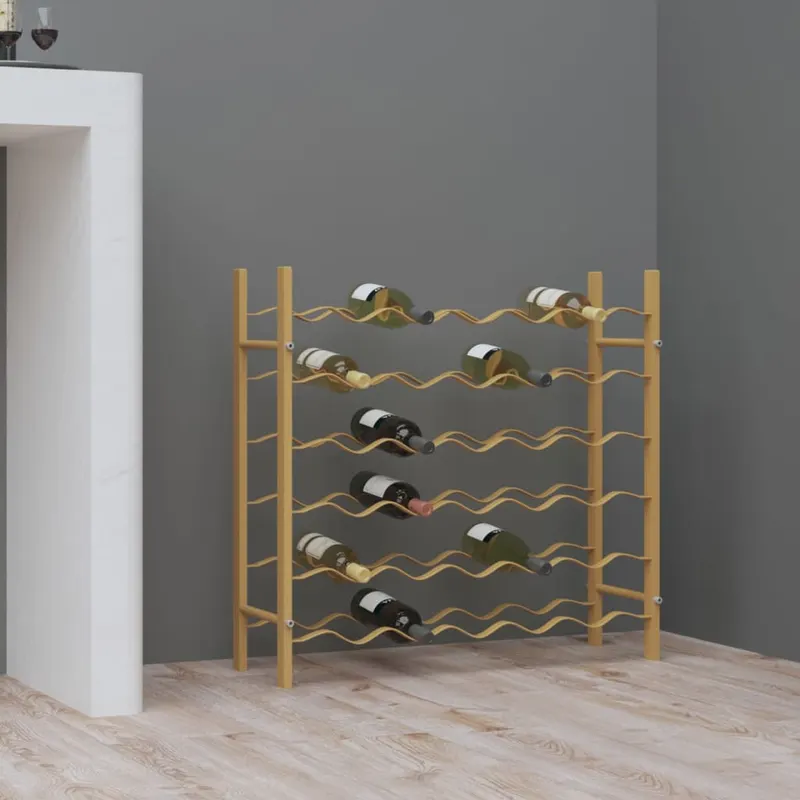 suport sticle de vin pentru 36 sticle, auriu,metal