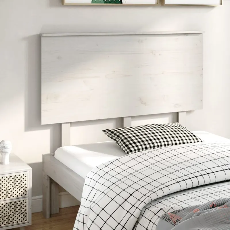 tablie de pat, alb, 124x6x82,5 cm, lemn masiv de pin