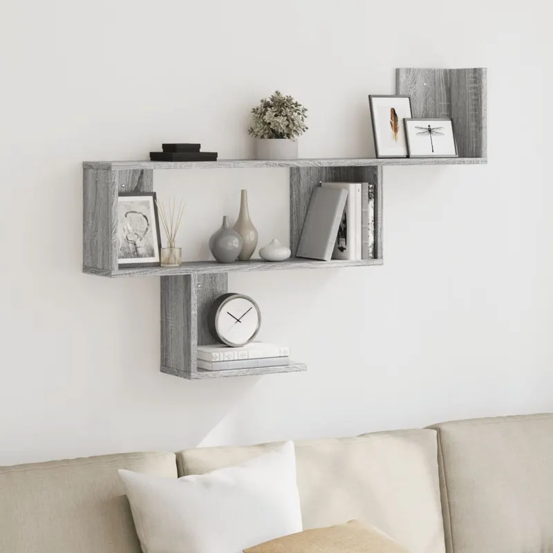 raft de perete, gri sonoma, 100x15x70 cm, lemn prelucrat