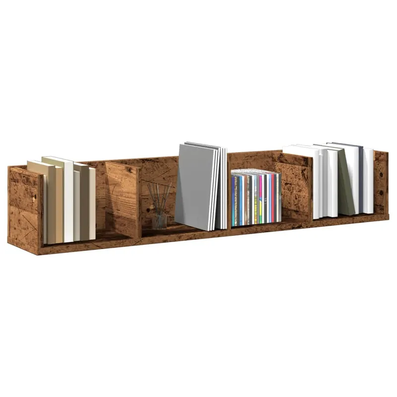 raft de perete cd-uri, lemn vechi, 100x18x18 cm, lemn prelucrat