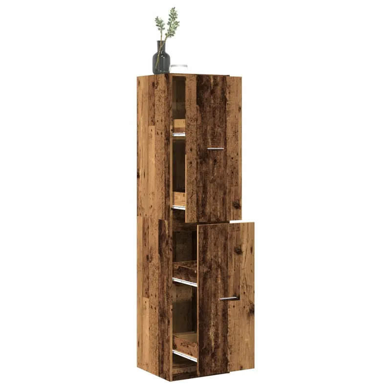 dulap de farmacie, lemn vechi, 40x41x174,5 cm, lemn prelucrat