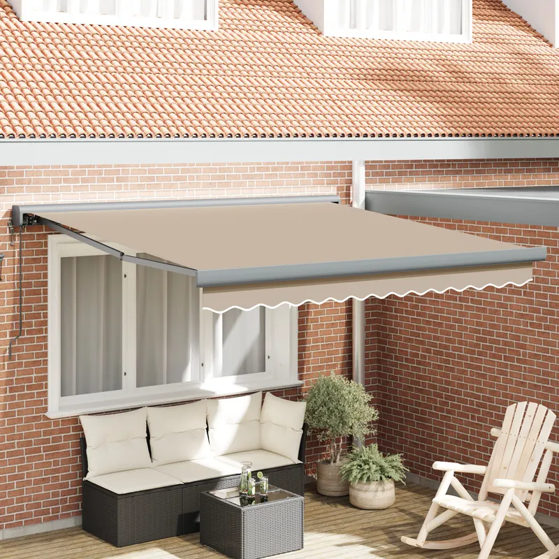 marchiza retractabila automata bej 300x250 cm, tesatura de inlocuire pentru marchiza pentru cadru de 3x2.5 m bej